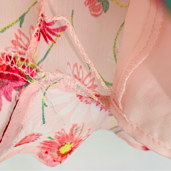 Karl Lagerfeld Dress Womens 6 Pink Floral Flowy Wedding Vacation Romantic Lined - Picture 10 of 10